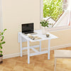 Solid Wood Kitchen Table, Farmhouse Drop Leaf Tables for Small Spaces, Folding Dining Table, for Up to 4 People, White