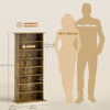 8-Tier DVD Shelf with 6 Adjustable Shelves, Slim CD Shelf, Holds 360 CDs, 185 DVDs or 185 Blu-rays, Rustic Brown