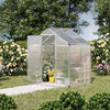 6' x 10' x 6.4' Walk-in Garden Greenhouse Polycarbonate Panels Plants Flower Growth Shed Cold Frame Outdoor Portable Warm House Aluminum Frame, Transparent