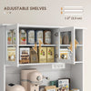 Kitchen Cabinet with Charging Station, 2 Tilt Out Cabinets, Microwave Stand, Freestanding Kitchen Pantry Cabinet