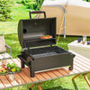 Tabletop Charcoal Smoker, Portable BBQ with Ash Catcher and Thermometer for Backyard, Camping, Picnic, Black