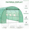 Walk-in Tunnel Greenhouse, 19 x 10 x 6.6 ft Hoop House with Zipped Roll-Up Door, 8 Mesh Windows, Wind Resistance Level 4, Green