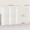 6 Panel Room Divider, 5.6 FT Lightweight Folding Privacy Screen with Geometric Pattern for Living Room, Bedroom, White