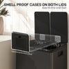 Dual Garbage Bin, Soft-Close Trash Can with Foot Pedal, 2 x 28 Liter Garbage Can with Removable Inner Buckets, Black