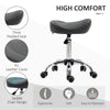 Saddle Stool, Height Adjustable Rolling Salon Chair with PU Leather for Massage, Spa, Clinic, Beauty and Tattoo, Grey