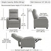 Fabric Recliner Sofa Manual Recliner, Home Theater Seating Single Reclining Sofa Chair with Padded Seat for Living Room