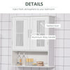 Modern Wall Mount Bathroom Cabinet, Storage Organizer with 2 Door Cabinet and Shelf, Black