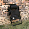 Double Camping Chairs Foldable w/ Reclining & Headrest, Black