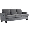 3 Seater Sofa with USB Ports & Cup Holders, Chenille-Feel Upholstered Couch for Living Room