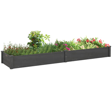 Garden Bed with 2 Planter Box and Non-woven Fabric Liner for Backyard, Patio, 96