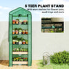 Mini Greenhouse with Screen Roof, Portable Small Greenhouse with Roll-Up Zipper Door, 27.6