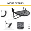 Adjustable Balcony Hanging Rail Table Metal Mounting Mini Wall Desk Storage Rack Outdoor Flower Stand, Black