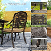 7 Pieces Outdoor Dining Set for 6, Aluminum Patio Table and Chairs Furniture Set with Umbrella Hole, Cushions, Bronze