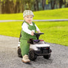 Kids Ride On Sliding Car with Hidden Under Seat Storage, Ride On Police Car for Toddler with Megaphone, Anti Dumping Device, Removable Backrest, Foot-to-Floor Design, White