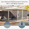 Replacement Mosquito Netting for Gazebo 12' x 12' Black Screen Walls for Canopy with Zippers for Parties and Outdoor Activities, Cream White