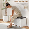 Shoe Storage Bench with Padded Seat, Entryway Bench Holds up to 352 lb, Shoe Organizer, 8 Pairs, White Wood Grain