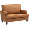 Modern Accent Chair, Leathaire Armchair with Turned Legs and Wide Seat, Comfy Chair for Living Room