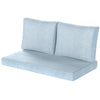 Outdoor Seat Cushions with Backrest, Loveseat Double Sofa Outdoor Furniture Cushions, Light Blue