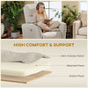 Power Recliner Chair, Dyed Fabric (Like Leathaire) Upholstered Recliner Chair with USB Ports, Footrest, Beige