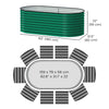 5 x 2.5 x 2 ft Galvanized Raised Garden Bed, Easy DIY Oval Planter Box with Safety Edging and Gloves, Dark Green