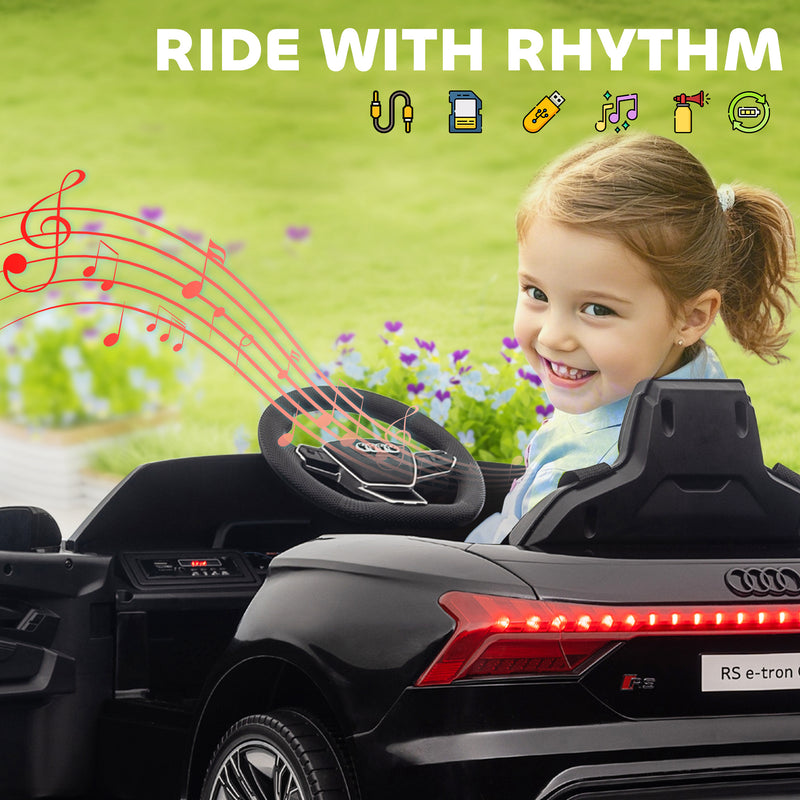Ride-On Toy On Car with Remote Control, 12V 3.1 MPH Electric Ride for Kids w/ Suspension System, Horn Honking, Grey