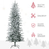 7.5' Pre Lit Arctic Fir Artificial Flocked Christmas Trees, with Snow Branches, Warm White UL Listed Clear Lights
