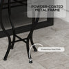 Round Outdoor Table, Patio Bistro Coffee Table with Mosaic Top and Steel Frame for Garden