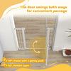 Dog Gate, Walk Through Pet Gate w/ Small Pet Door, Auto Close, for Doorways, House, Stair, 30