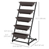 5-Tier Vertical Raised Garden Planter with 5 Boxes, Wheels, Outdoor Plant Stand for Vegetable Flowers, Brown
