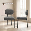 Upholstered Linen Fabric Kitchen Chairs, Modern Dining Chairs Set of 2 with Metal Legs, Grey