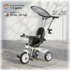 Qaba 6 in 1 Kids Tricycle with Removable Handlebar and Canopy, White