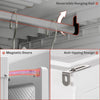 Portable Wardrobe, Foldable Clothes Storage Organzier with 5 Compartments, 1 Hanging Rod, Magnet Doors, White