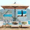 Patio Offset Umbrella UPF 50+ UV Protection, Crank Parasol with Base, Cover & Wind Securing, Khaki