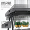 2-Seater Outdoor Porch Swing with Adjustable Canopy, Patio Swing Chair for Garden, Poolside, Backyard