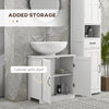 Pedestal Under Sink Cabinet, Bathroom Vanity Cabinet Storage with Double Doors and Adjustable Shelf, White