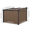 Metal Pergola with Sliding Roof Canopy, Retractable Pergola Canopy, 10' x 10'