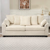 Corduroy Couch, 3 Seater Sofa, Modern Upholstered Couch with Curved Armrests and 8 Removable Pillows