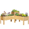 Raised Garden Bed Set of 3, Wood Planter Box, Outdoor Freestanding Garden Boxes for Fruit Vegetable Flower Herb