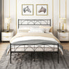 Metal Queen Platform Bed Frame with Headboard, Steel Slat Support, Underbed Storage, No Box Spring Needed, Easy Assembly