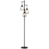 Industrial Floor Lamp with 3 Hanging Wire Lampshades, Dimmable Standing Lamp for Living Room, Bedroom, Dining Room, Study, Black