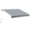 10x8ft Patio Awning Manual Retractable Sun Shade Aluminum Frame