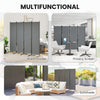 Folding Room Divider, Privacy Screen for Home Office Bedroom, 5.6FT Tall, Dark Grey