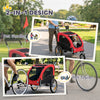 Elite II Dog Bike Trailer 2-In-1 Pet Stroller Cart Bicycle Wagon Cargo Carrier Attachment for Travel with Suspension and Storage Pockets, Red