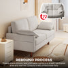 3 Seater Sofa, Velvet Upholstered Couch with Spring Cushions, Rubber Wood Legs and 2 Pillows