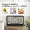 Birdcage for Canaries, Lovebirds Finches, Budgie Cage with Removable Tray, Bottom Mesh Panel, Wooden Perches, Swing, Ramp, Food Containers, 30