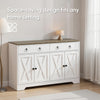 Kitchen Sideboard Cabinet with 2 Drawers, 4 Barn Doors and 2 Adjustable Shelves, Buffet Table for Living Room
