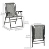 2 Pieces Outdoor Folding Patio Chair Set, Portable Camping Chairs with Armrests for Garden, Patio, Pool, Beach, Grey
