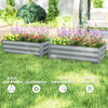 Set of 2 Galvanized Raised Beds for Garden, Outdoor Planter Box for Flowers, Herbs and Vegetables, Light Grey