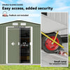 9.1'x6.4'x6.3' Garden Storage Shed w/ Foundation Kit Metal Tool Storage House w/ Double Doors, Light Green