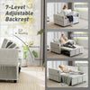 3‑in‑1 Convertible Sofa Bed, Pull Out Sleeper Sofa with USB Charging, Adjustable Backrest, Side Pockets